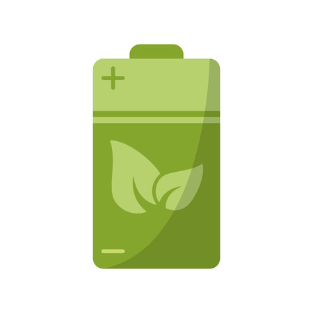 eco battery icon. Ecology renewable conservation and saving theme. Isolated design. Vector illustrationのイラスト素材