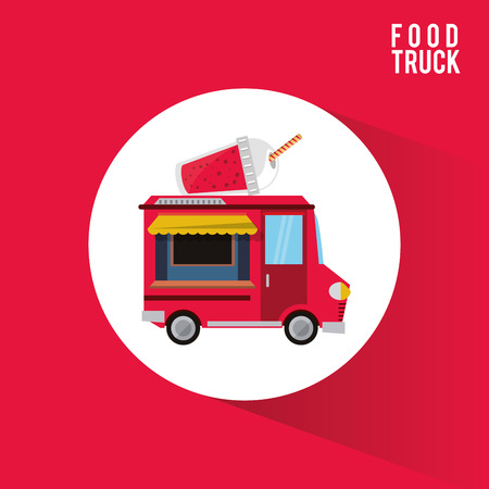 Ice cream food truck icon. Urban american culture menu and consume theme. Colorful design. Vector illustrationのイラスト素材