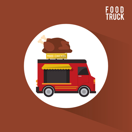 Ice cream food truck icon. Urban american culture menu and consume theme. Colorful design. Vector illustrationのイラスト素材
