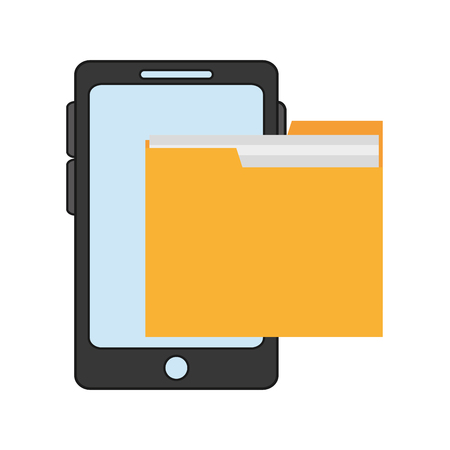 Smartphone and media icon. Device gadget technology and electronic theme. Isolated design. Vector illustrationのイラスト素材