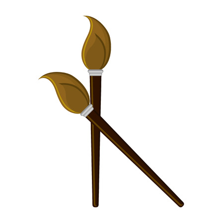 Paint brush icon. Art creativity painter abstract and work theme. Isolated design. Vector illustrationのイラスト素材
