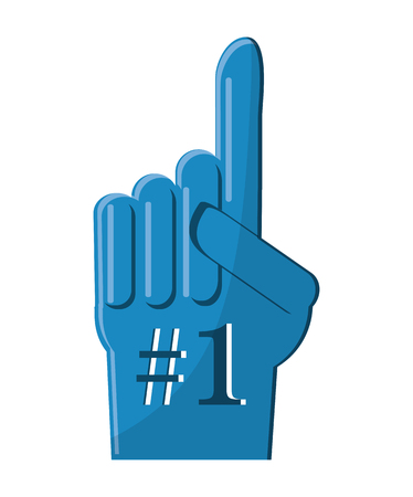 glove of number one icon. Sport hobby competition and game theme. Isolated design. Vector illustrationのイラスト素材