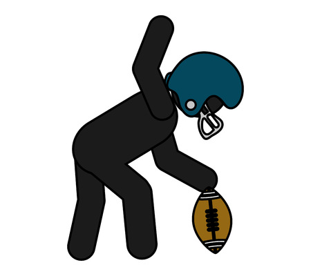 Player of american football icon. Sport hobby competition and game theme. Isolated design. Vector illustrationのイラスト素材