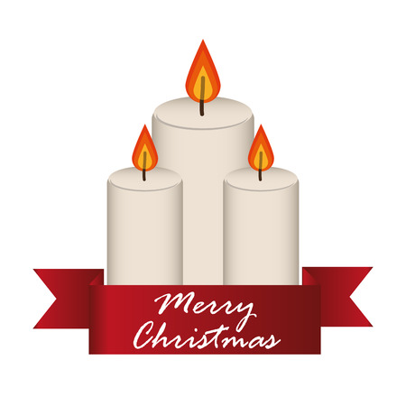 Candle icon. Christmas season decoration and celebration theme. Colorful design. Vector illustrationのイラスト素材