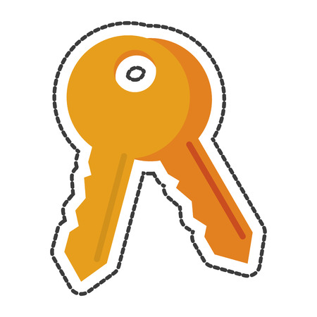 Key icon. Security system warning protection and danger theme. Isolated design. Vector illustrationのイラスト素材