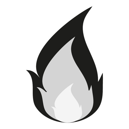 Flame icon. Fire bonfire hot burn and light theme. Isolated design. Vector illustrationのイラスト素材