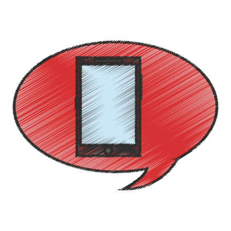 Smartphone inside bubble icon. Device gadget technology and electronic theme. Isolated design. Vector illustrationのイラスト素材