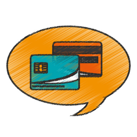 Credit card inside bubble icon. Money financial item commerce market and buy theme. Isolated design. Vector illustrationのイラスト素材