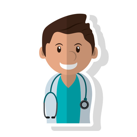 Doctor cartoon icon. Medical and health care theme. Isolated design. Vector illustrationのイラスト素材