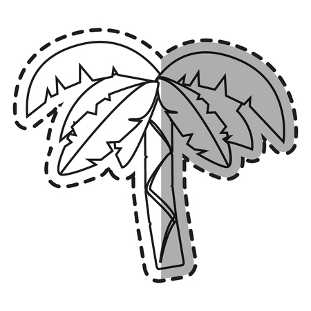 Palm tree icon. Nature plant summer and season theme. Isolated design. Vector illustrationのイラスト素材