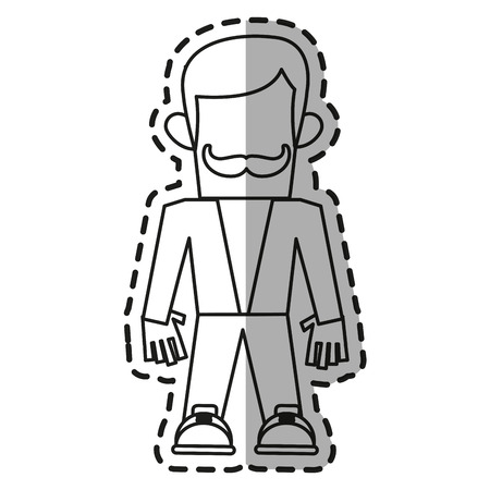 Man icon. Hipster style vintage retro fashion and culture theme. Isolated design. Vector illustrationのイラスト素材