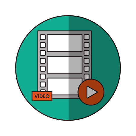 Film strip icon. Cinema movie video film and media theme. Isolated design. Vector illustrationのイラスト素材