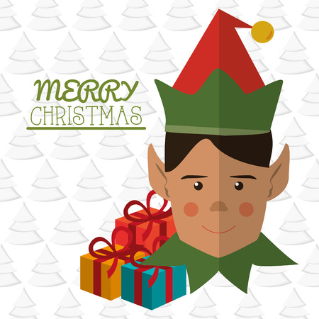 Elf cartoon icon. Christmas season decoration and celebration theme. Colorful design. Vector illustrationのイラスト素材