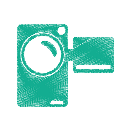 Videocamera device icon. Cinema movie video film and media theme. Isolated design. Vector illustrationのイラスト素材