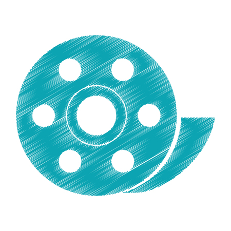 Film reel icon. Cinema movie video film and media theme. Isolated design. Vector illustrationのイラスト素材