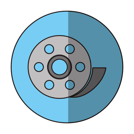 Film reel icon. Cinema movie video film and media theme. Isolated design. Vector illustrationのイラスト素材