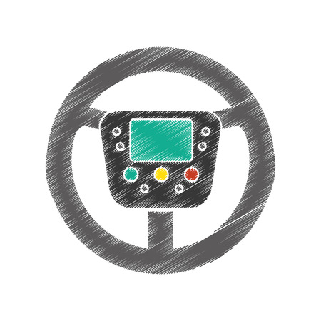 Steering wheel icon. Formula racing competition sport and speed theme. Isolated design. Vector illustrationのイラスト素材