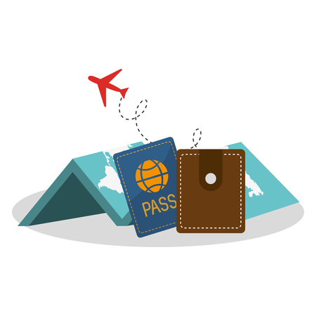 Bag and airplane icon. Travel trip vacation tourism and journey theme. Isolated design. Vector illustrationのイラスト素材