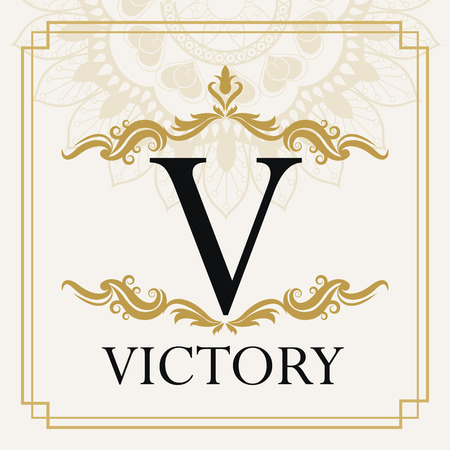Victory and ornament icon. Exclusive rich glamour and member and decoration theme. Vector illustrationのイラスト素材