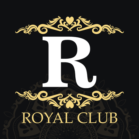 Royal club and ornament icon. Exclusive rich glamour and member and decoration theme. Vector illustrationのイラスト素材