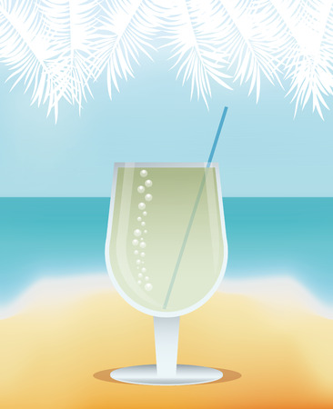 cocktail martini yellow background vector illustrationのイラスト素材