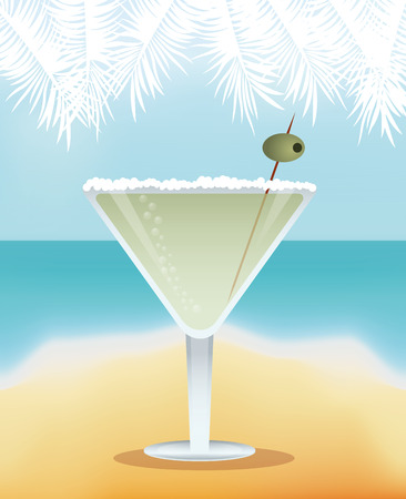 cocktail martini yellow background vector illustrationのイラスト素材