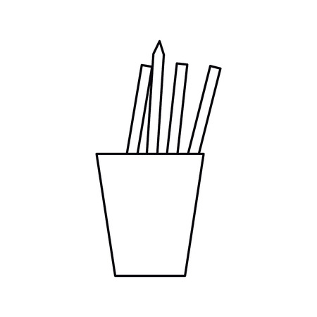pictogram cup pencils pens utensils working vector illustrationのイラスト素材