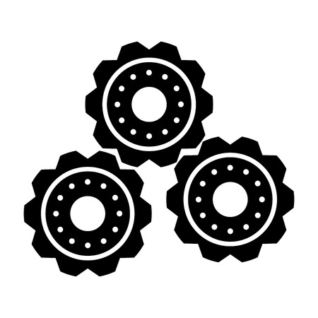 silhouette gear wheel machine cog icon vector illustrationのイラスト素材