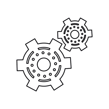 pictogram two gear wheel engine cog icon vector illustrationのイラスト素材