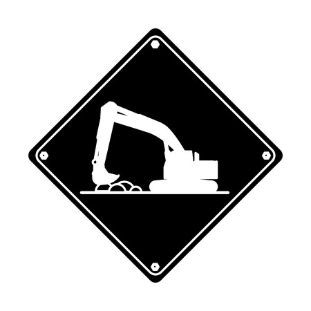 excavator truck construction work hard pictogram vector illustrationのイラスト素材