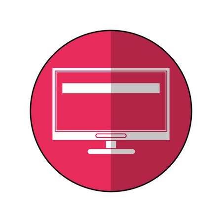 computer screen tool repair support pink circle shadow vector illustrationのイラスト素材