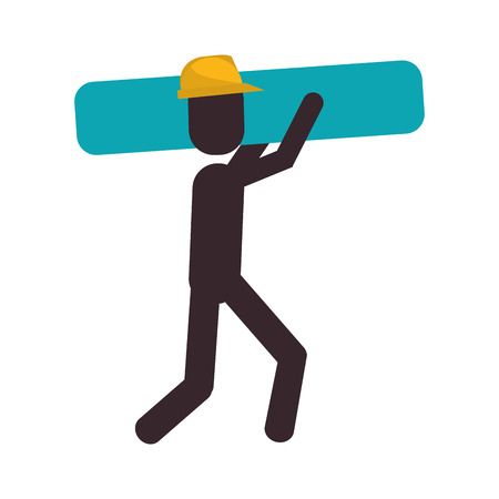 worker construction carrying material graphic vector illustrationのイラスト素材