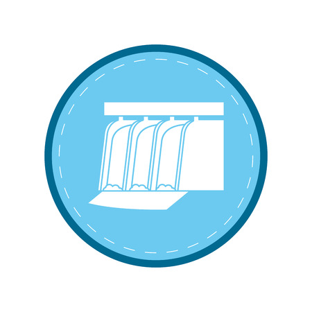 hydroelectric station plant water dam blue circle vector illustrationのイラスト素材