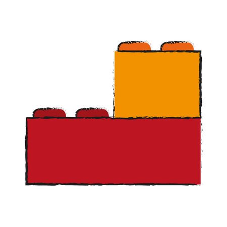 Block toy icon. Childhood play game and object theme. Isolated design. Vector illustrationのイラスト素材