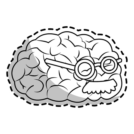 Brain cartoon icon. Big idea creativity genius and imagination theme. Isolated design. Vector illustrationのイラスト素材