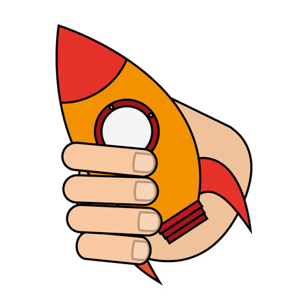 Rocket toy icon. Childhood play game and object theme. Isolated design. Vector illustrationのイラスト素材