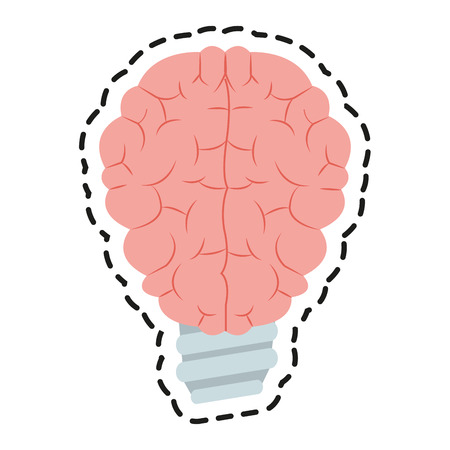 Brain and bulb icon. Big idea creativity genius and imagination theme. Isolated design. Vector illustrationのイラスト素材
