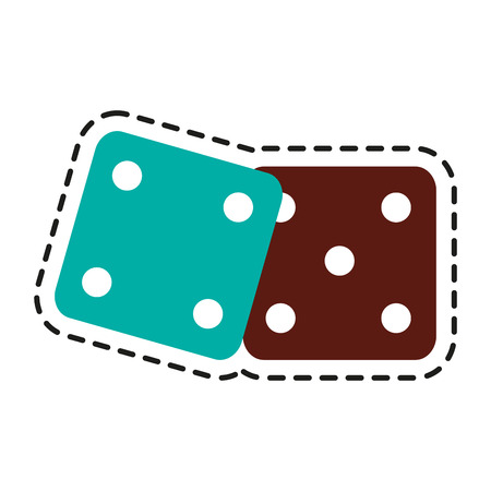 Dice toy icon. Childhood play game and object theme. Isolated design. Vector illustrationのイラスト素材