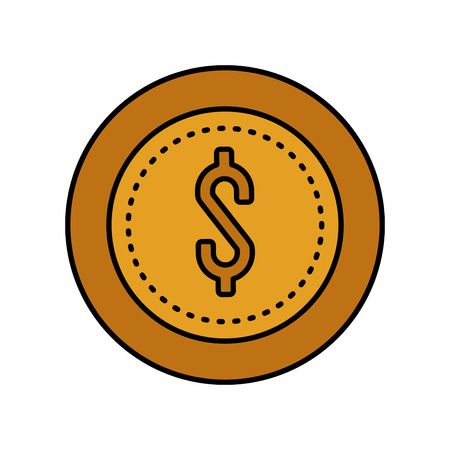 Coin icon. Money financial item commerce and market theme. Isolated design. Vector illustrationのイラスト素材