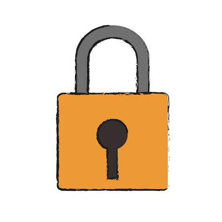 Padlock icon. Security system warning protection and danger theme. Isolated design. Vector illustrationのイラスト素材