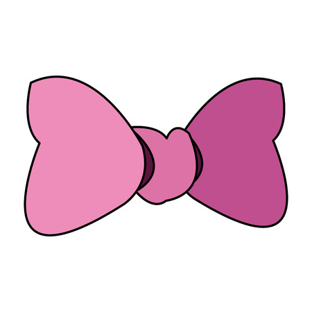 Pink bowtie icon. Female ribbon and decoration theme. Isolated design. Vector illustrationのイラスト素材
