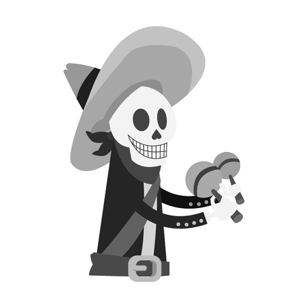 male skull with hat icon. Mexican culture landmark and latin theme. Isolated design. Vector illustrationのイラスト素材
