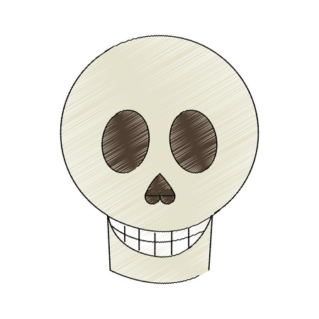 skull icon. Mexican culture landmark and latin theme. Isolated design. Vector illustrationのイラスト素材
