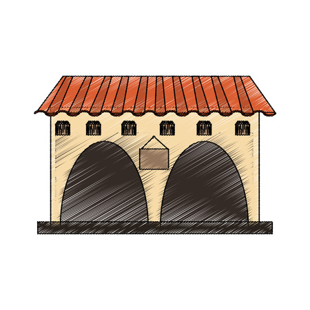 building icon. Mexican culture landmark and latin theme. Isolated design. Vector illustrationのイラスト素材