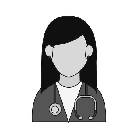Woman doctor icon. Medical health care hospital and emergency theme. Isolated design. Vector illustrationのイラスト素材