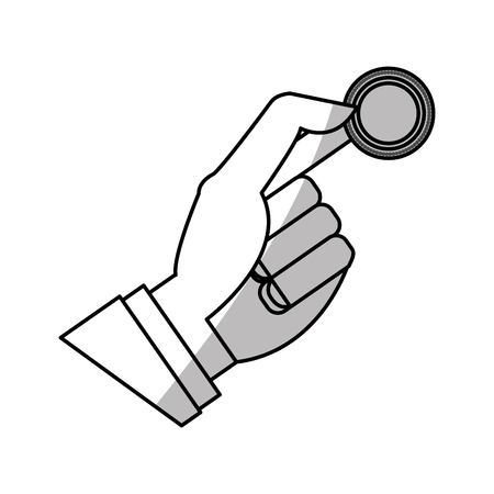 Coin icon. Money financial item commerce market and buy theme. Isolated design. Vector illustrationのイラスト素材