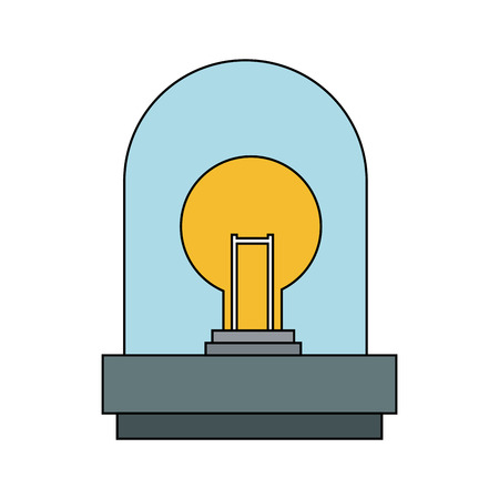 Robot with light bulb icon. Robotic technology machine cyborg and science theme. Isolated design. Vector illustrationのイラスト素材