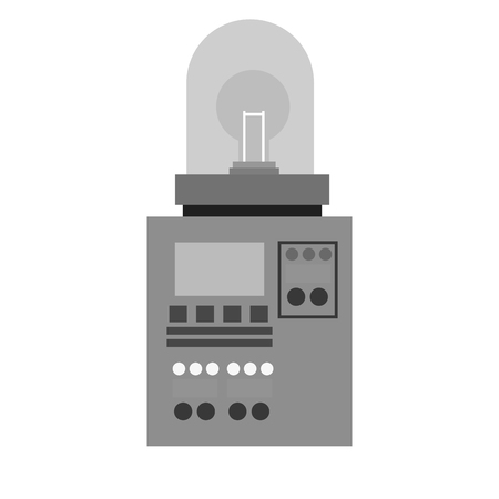 Robot with light bulb icon. Robotic technology machine cyborg and science theme. Isolated design. Vector illustrationのイラスト素材
