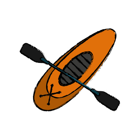drawing kayaking board oar recreation camping vector illustration eps 10のイラスト素材