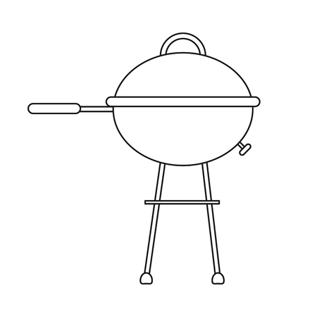 outline grill barbecue kettle camping vector illustration eps 10のイラスト素材